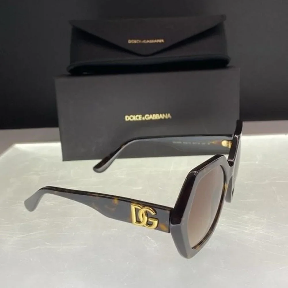 💯 - New Authentic DOLCE & GABBANA Gradient Brown Irregular Ladies Sunglasses